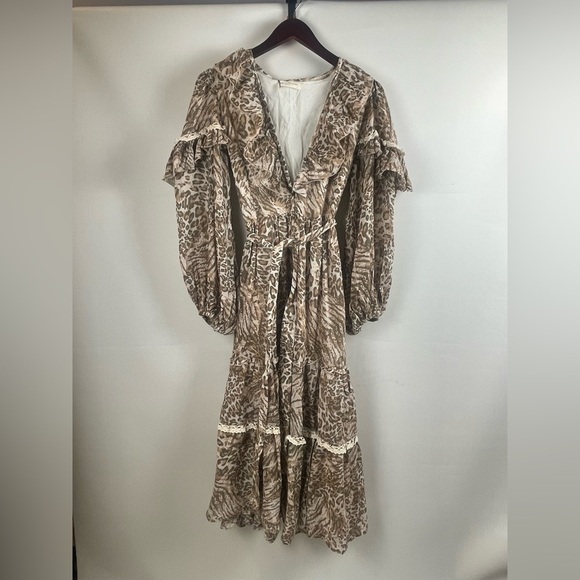 SPELL AND THE GYPSY COLLECTIVE LEOPARD PRINT ADA GOWN NWT SIZE SMALL - Picture 4 of 12